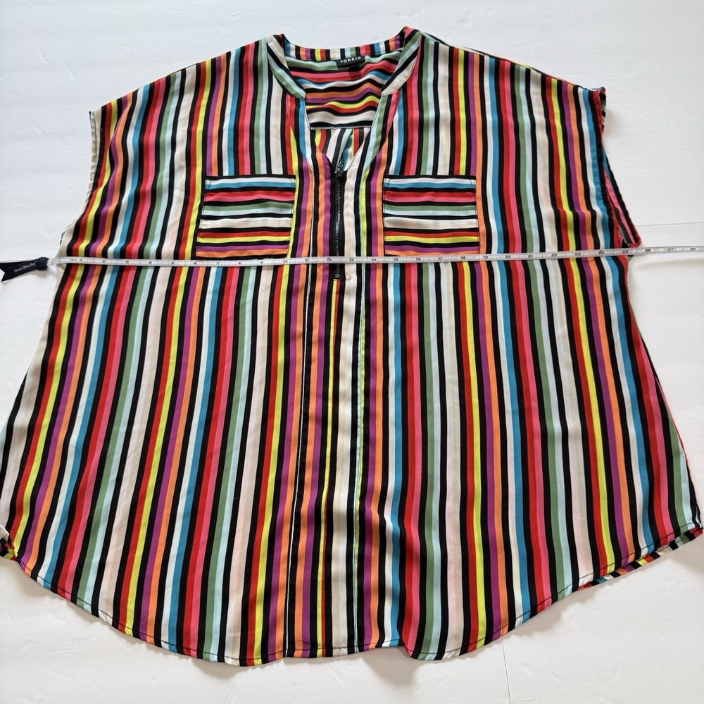Torrid Multicolor Striped Blouse - Picture 9 of 11